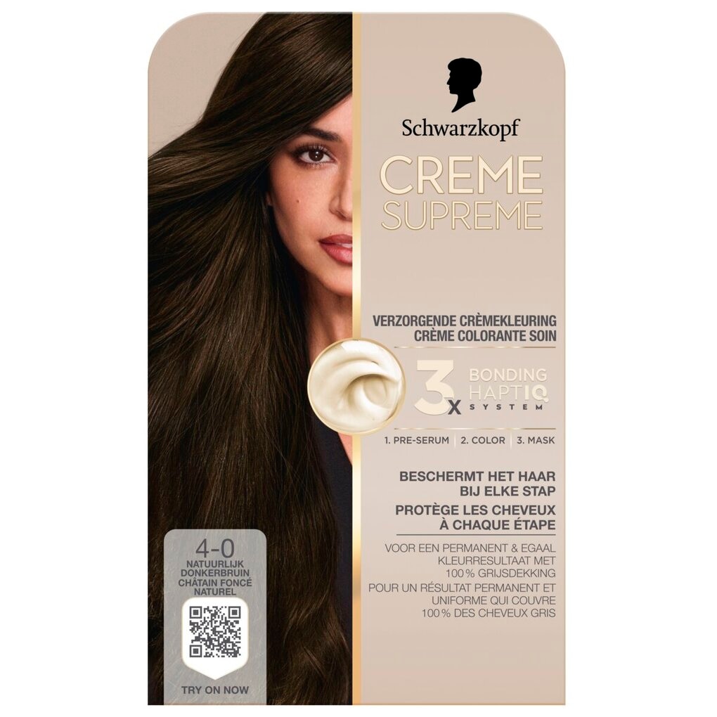 Schwarzkopf Creme Supreme 4-0 Natuurlijk Donkerbruin Verzorgende Crèmekleuring