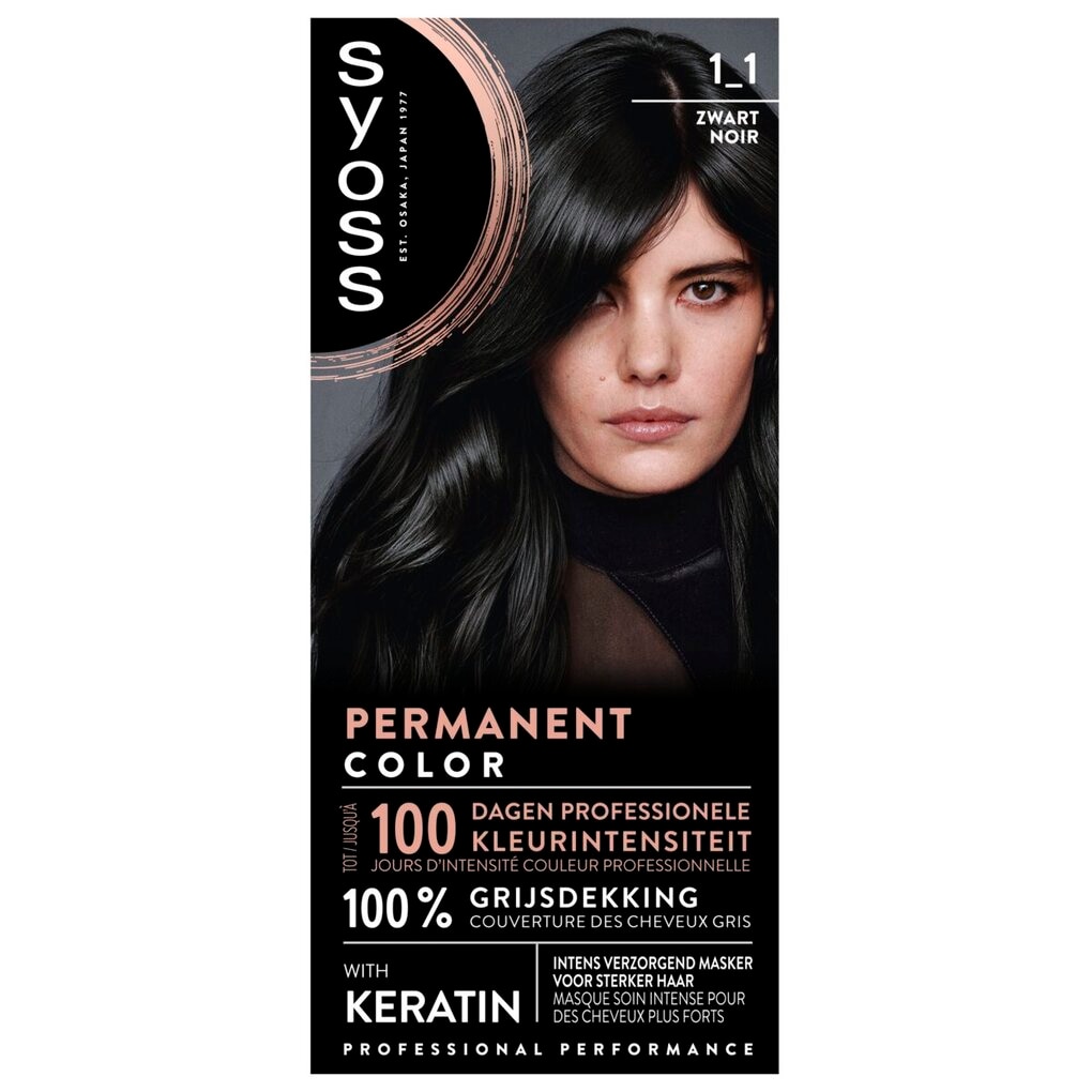 Syoss 1-1 Zwart Permanente Haarkleuring