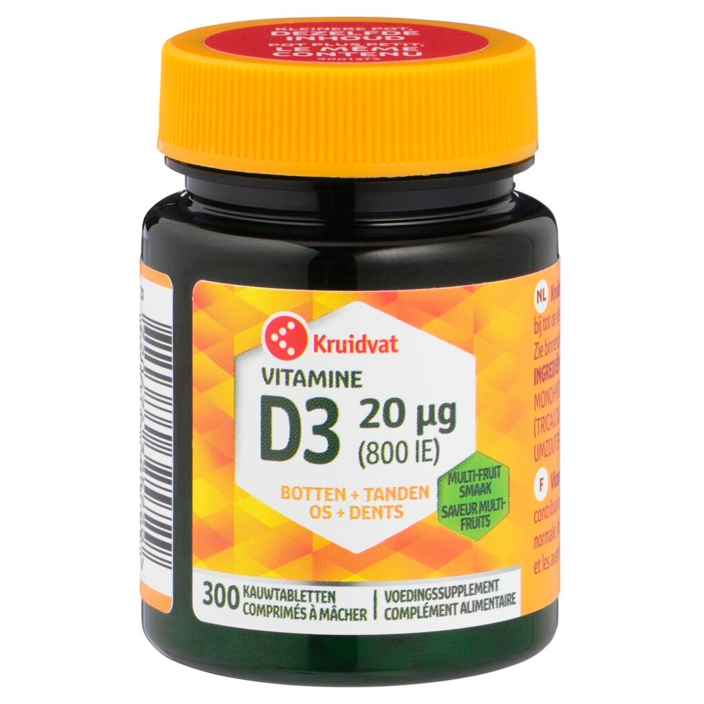 Kruidvat Vitamine D Forte 20 Mcg Kauwtabletten
