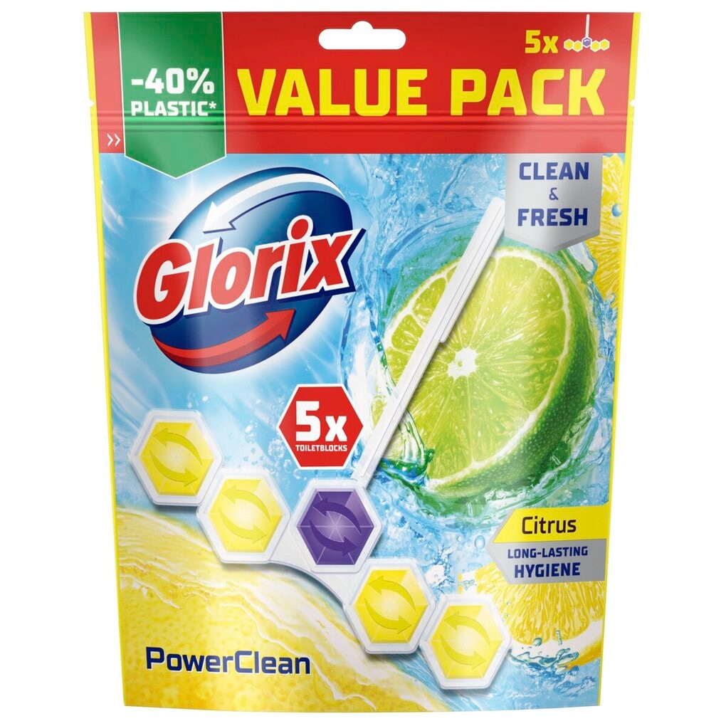 Glorix Power 5 Citrus Toiletblokken Glorix Power 5 Citrus Toiletblokken