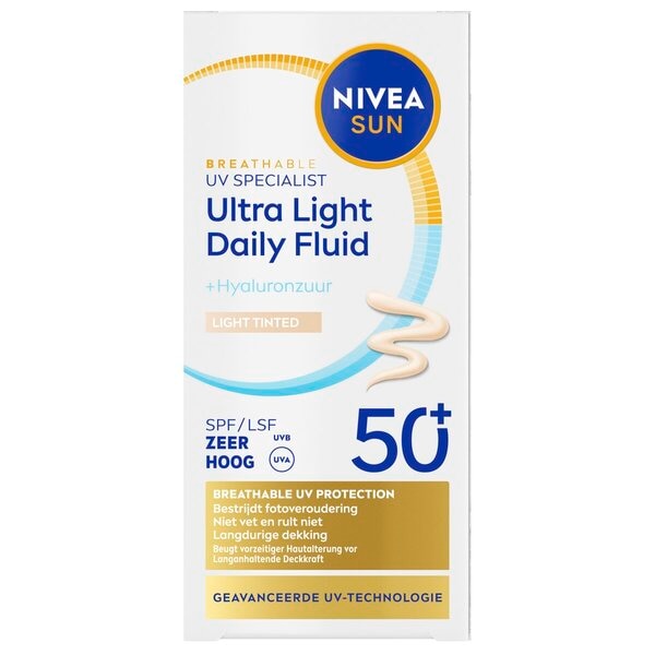 NIVEA Sun Breathable Uv Specialist SPF50+ Light Tinted Ultra Light Daily Fluid