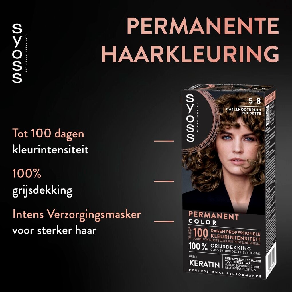 Syoss 5-8 Hazelnootbruin Permanente Haarkleuring