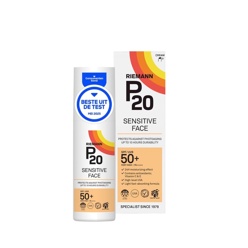 P20 Sensitive Face SPF50+ Zonnebrandcrème