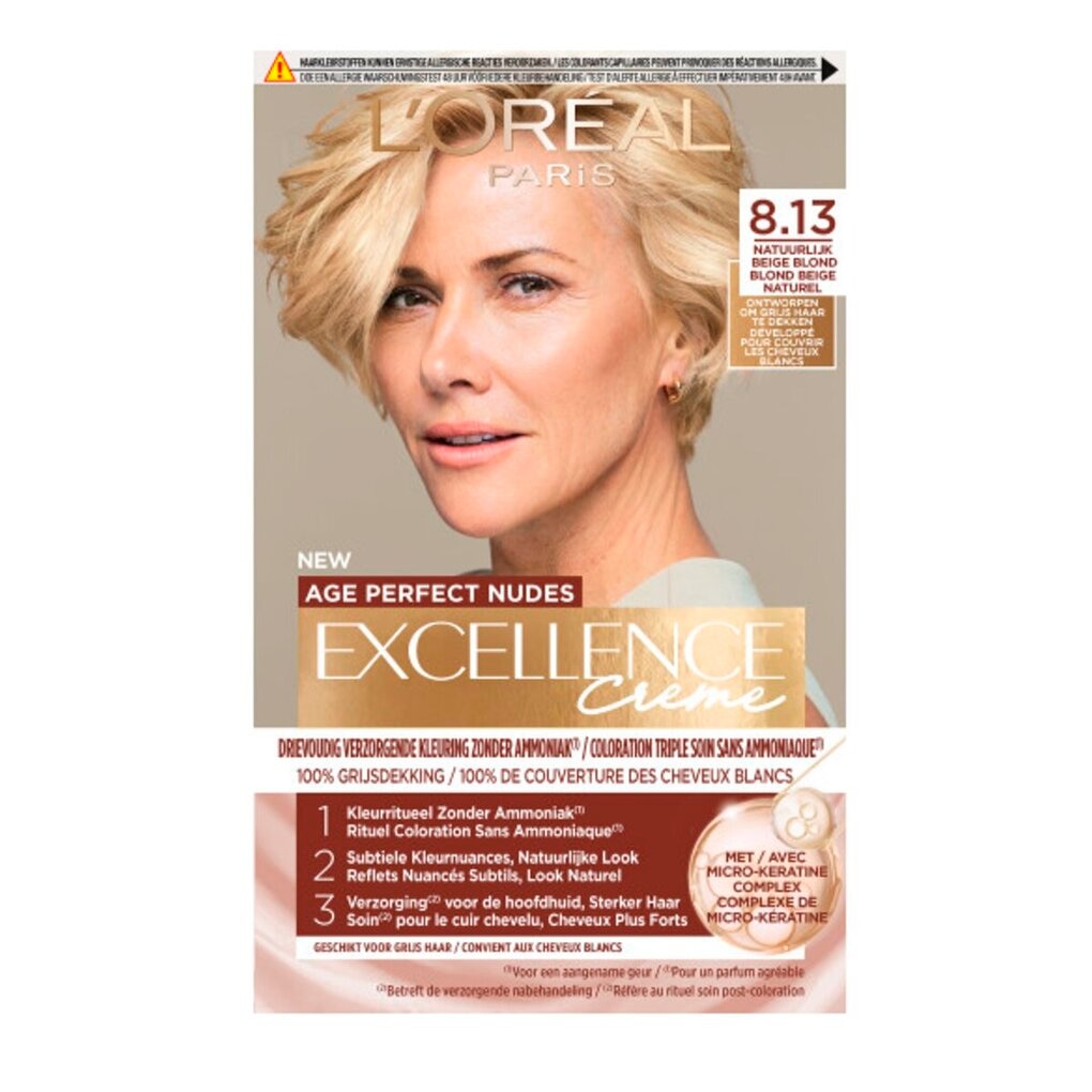 L'Oréal Paris Age Perfect Nudes Excellence Crème 8.13 Natuurlijk Beige Blond Haarkleuring