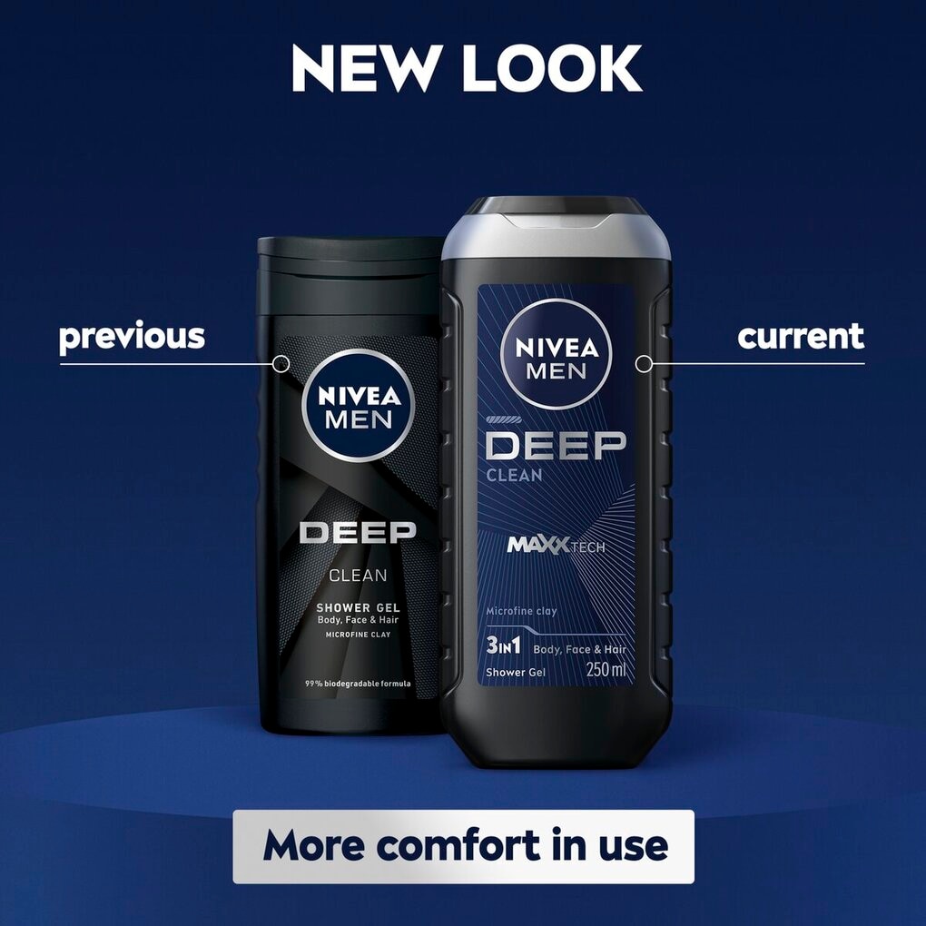 NIVEA Men Deep Clean 3-In-1 Douchegel
