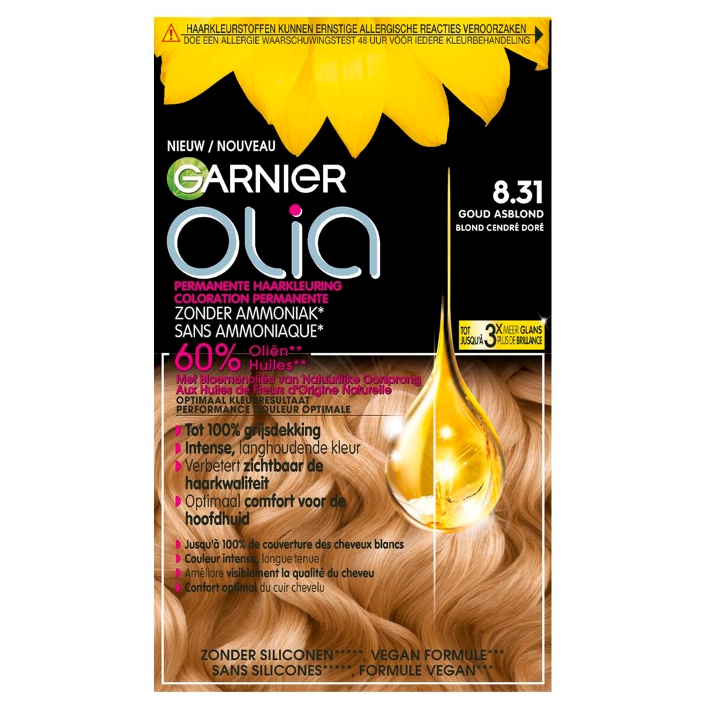 Garnier Olia Coloration Permanente 8.31 Blond Doré Cendré