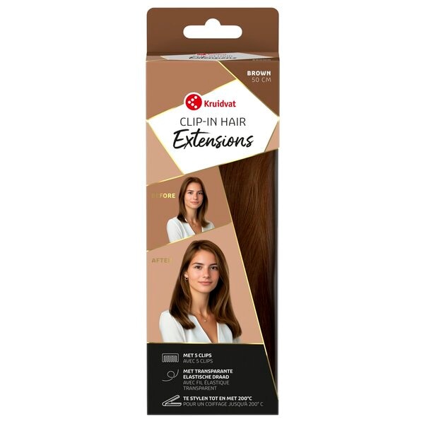 Kruidvat Extensions de Cheveux à Clip Brun