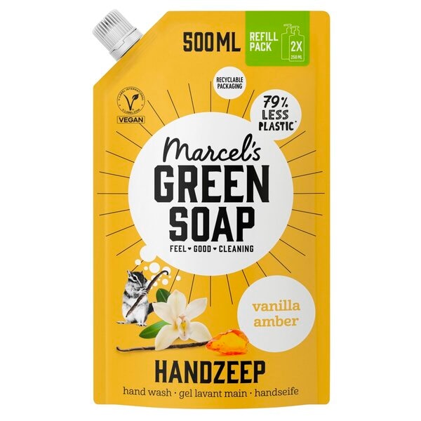 Marcel's Green Soap Vanilla & Amber Handzeep Navulling 500ml