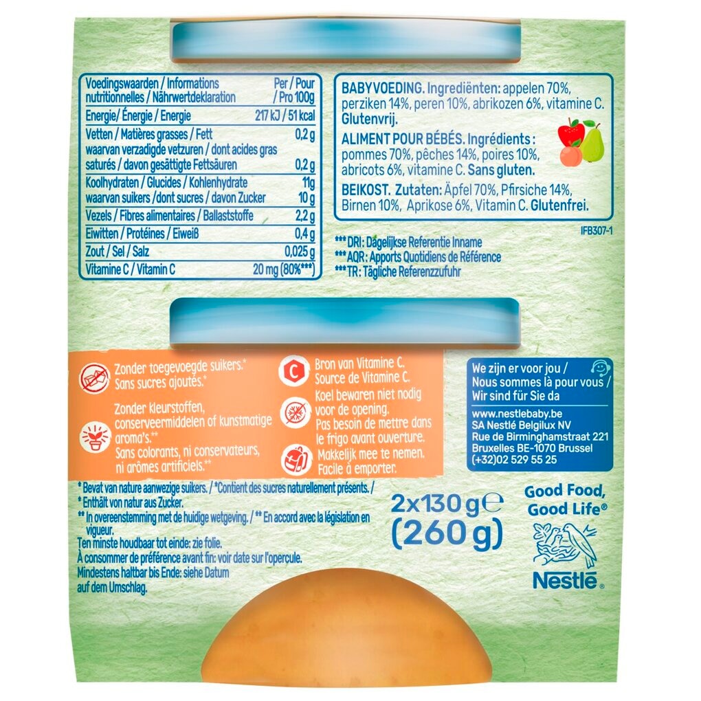 Nestle 6M Baby Fruit Appel Peer Perzik