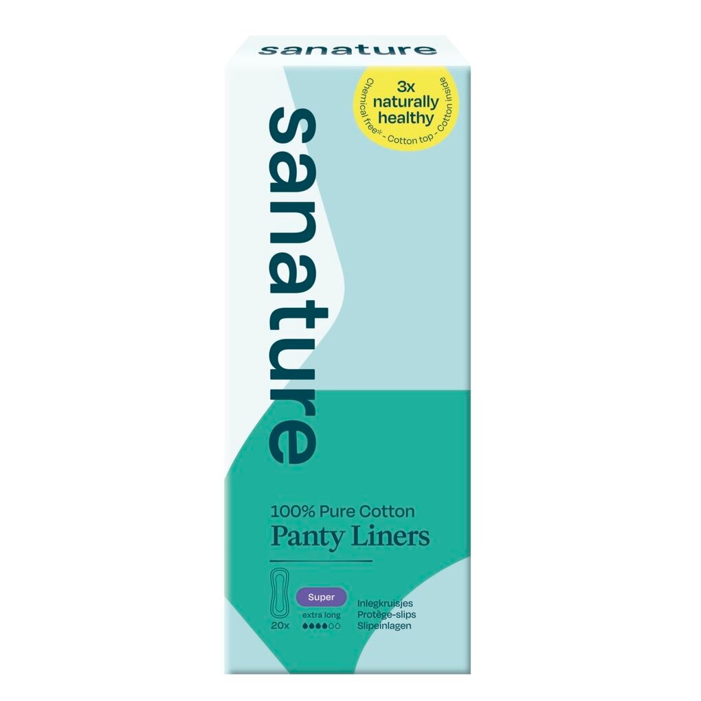Sanature Protège-Slips à 100 % en Coton Extra Long Sanature Protège-Slips à 100 % en Coton Extra Long