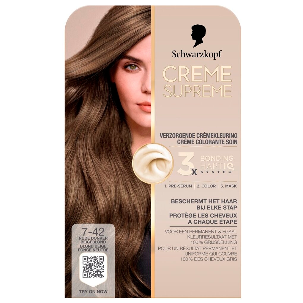 Schwarzkopf Creme Supreme Crème Colorante Soin 7-42 Blond Beige Foncé Neutre
