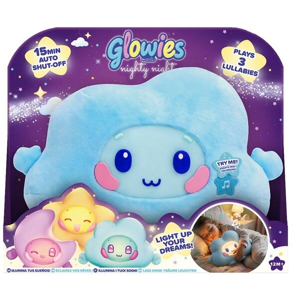 Glowies Night Night Cloudy Slaapknuffel blauw