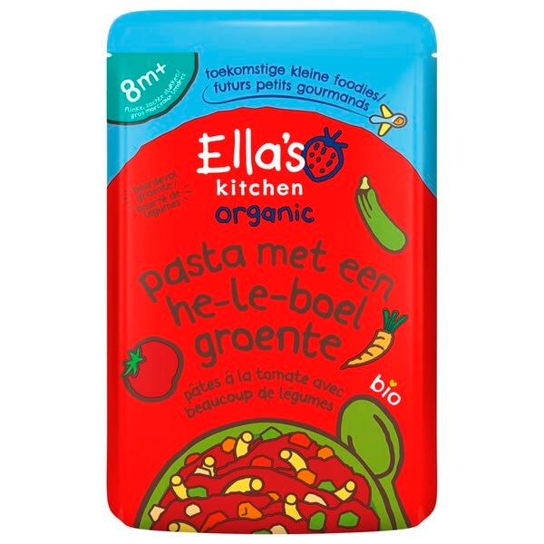 Ella's Kitchen Pâtes Bio à la Tomate avec beaucoup de Légumes 8M+