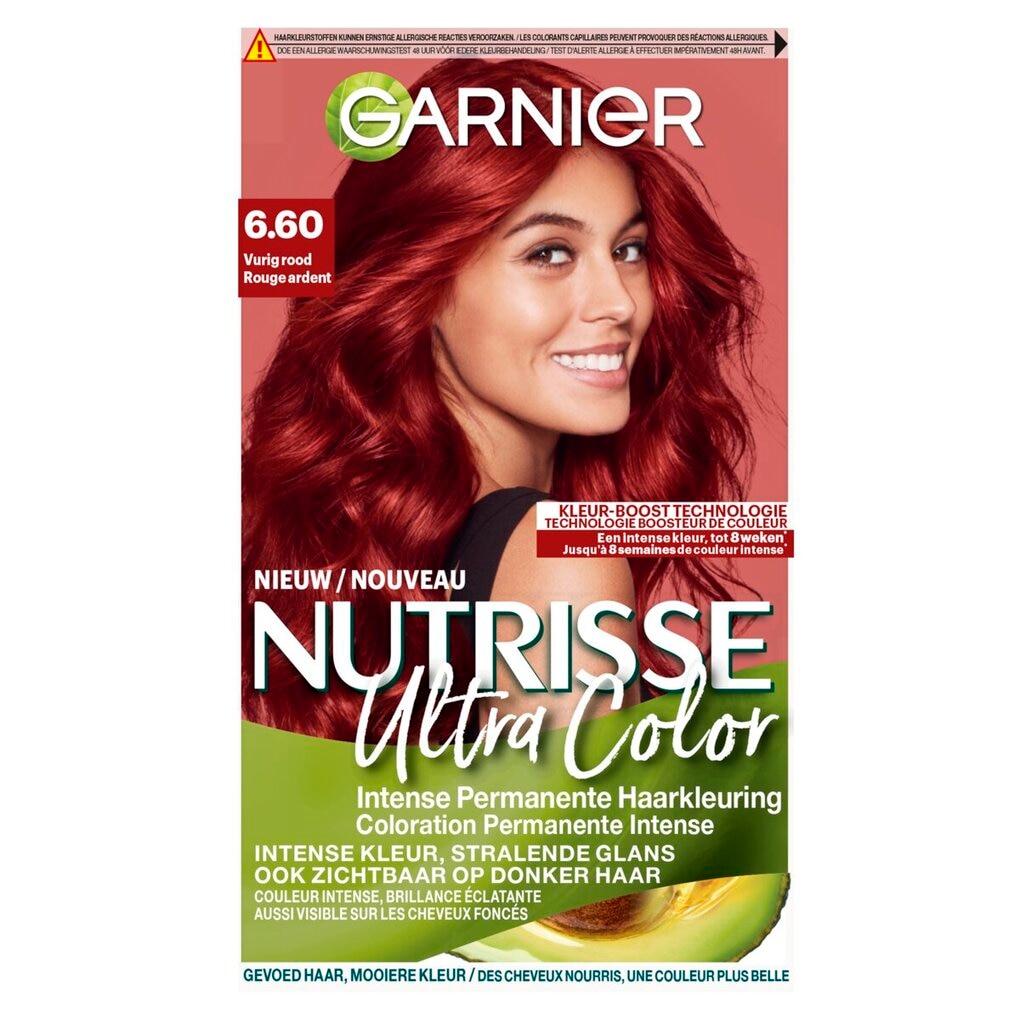 Garnier Nutrisse Coloration Permanente Nutritive Ultra Color 6.60 Rouge Ardent