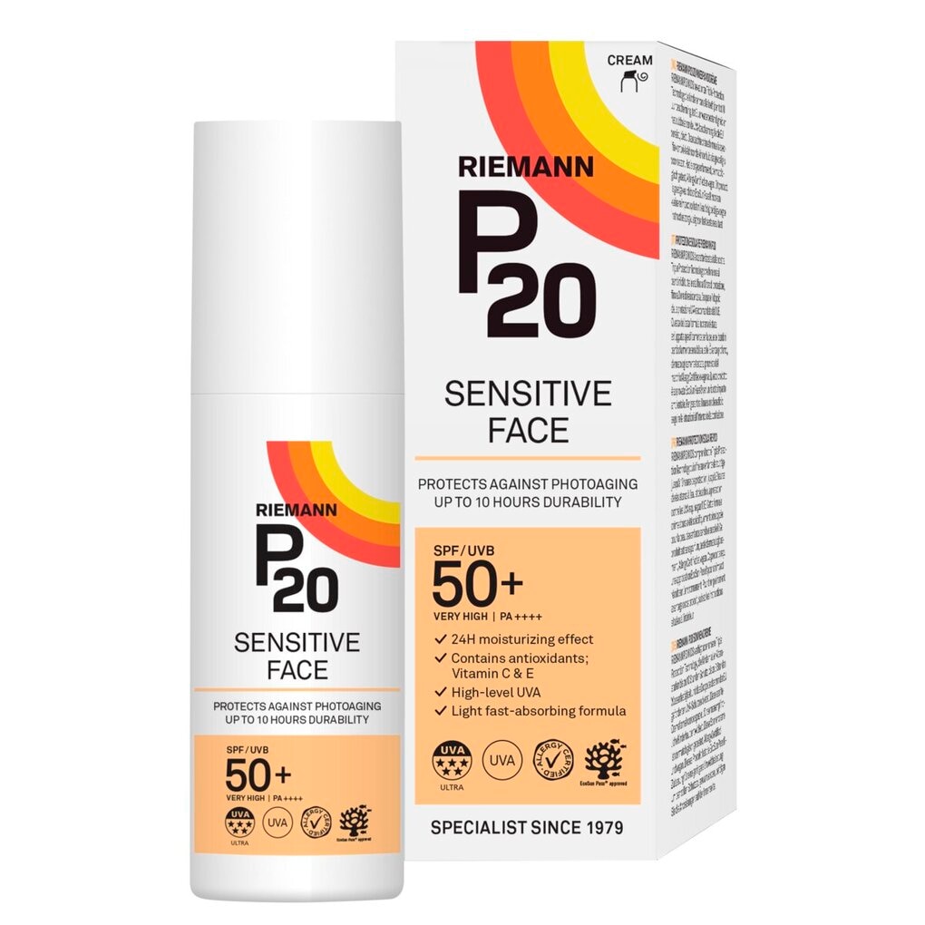 P20 Crème Solaire Visage Sensitive FPS50+