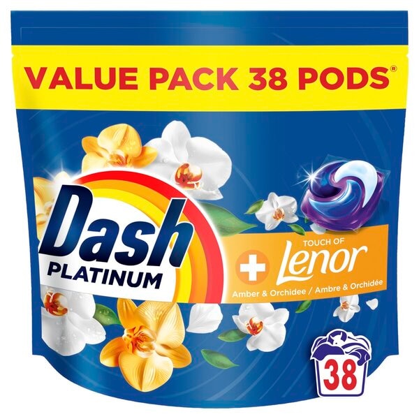 Dash Platinum + Touch of Lenor Amber & Orchidee Wasmiddelpods
