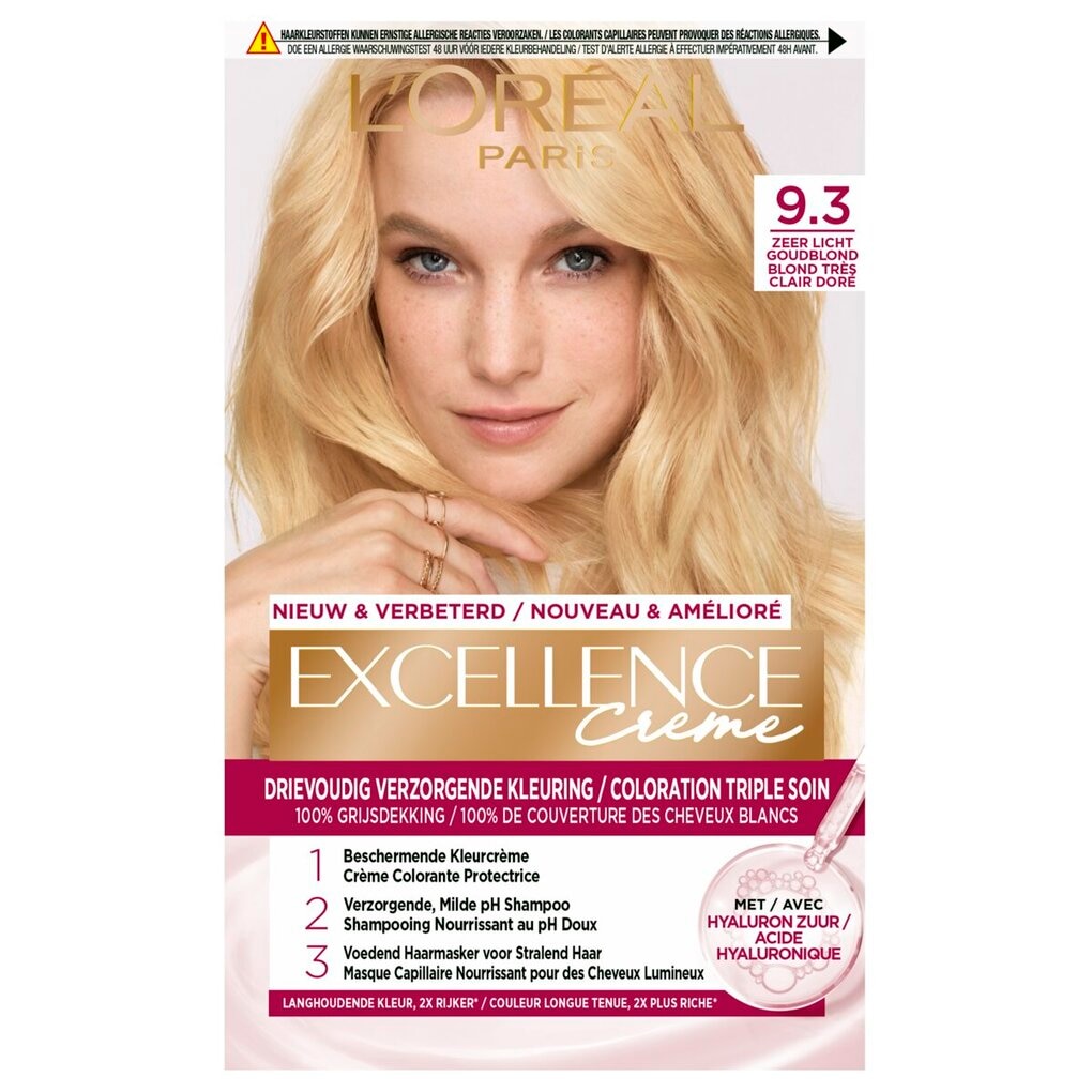 L'Oréal Paris Excellence Crème 9.3 Zeer Licht Goudblond Permanente Haarverf