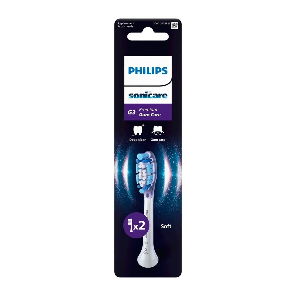 Philips Opzetborstels Premium Gum Care wit 2-pak