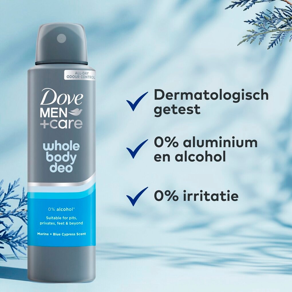 Dove Men+Care Whole Body Deodorant Spray Marine + Blue Cypress