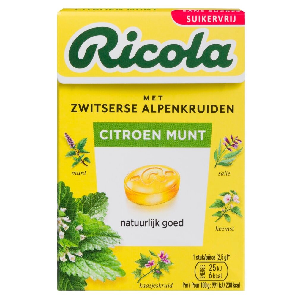 Ricola Citroen Munt Kruidenpastilles