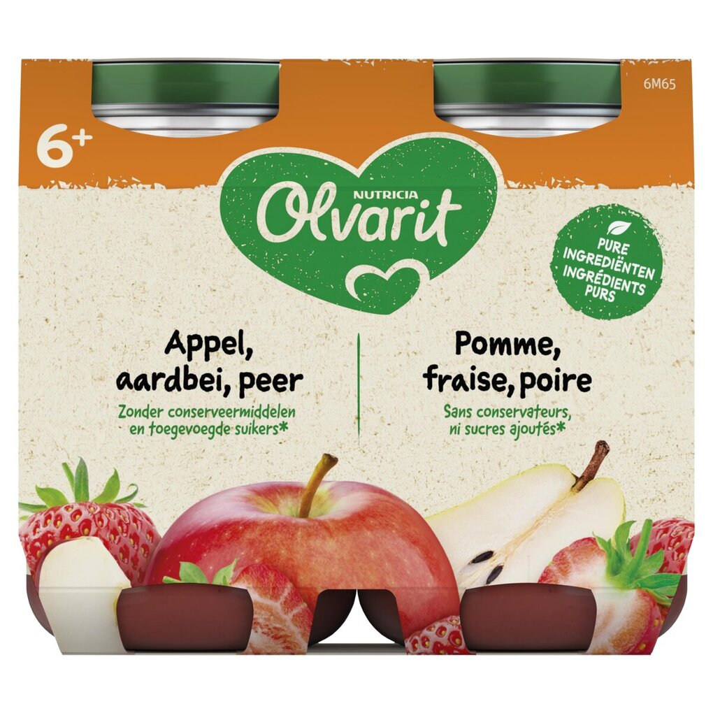 Olvarit 6M+ Appel Aardbei Peer Fruitpap
