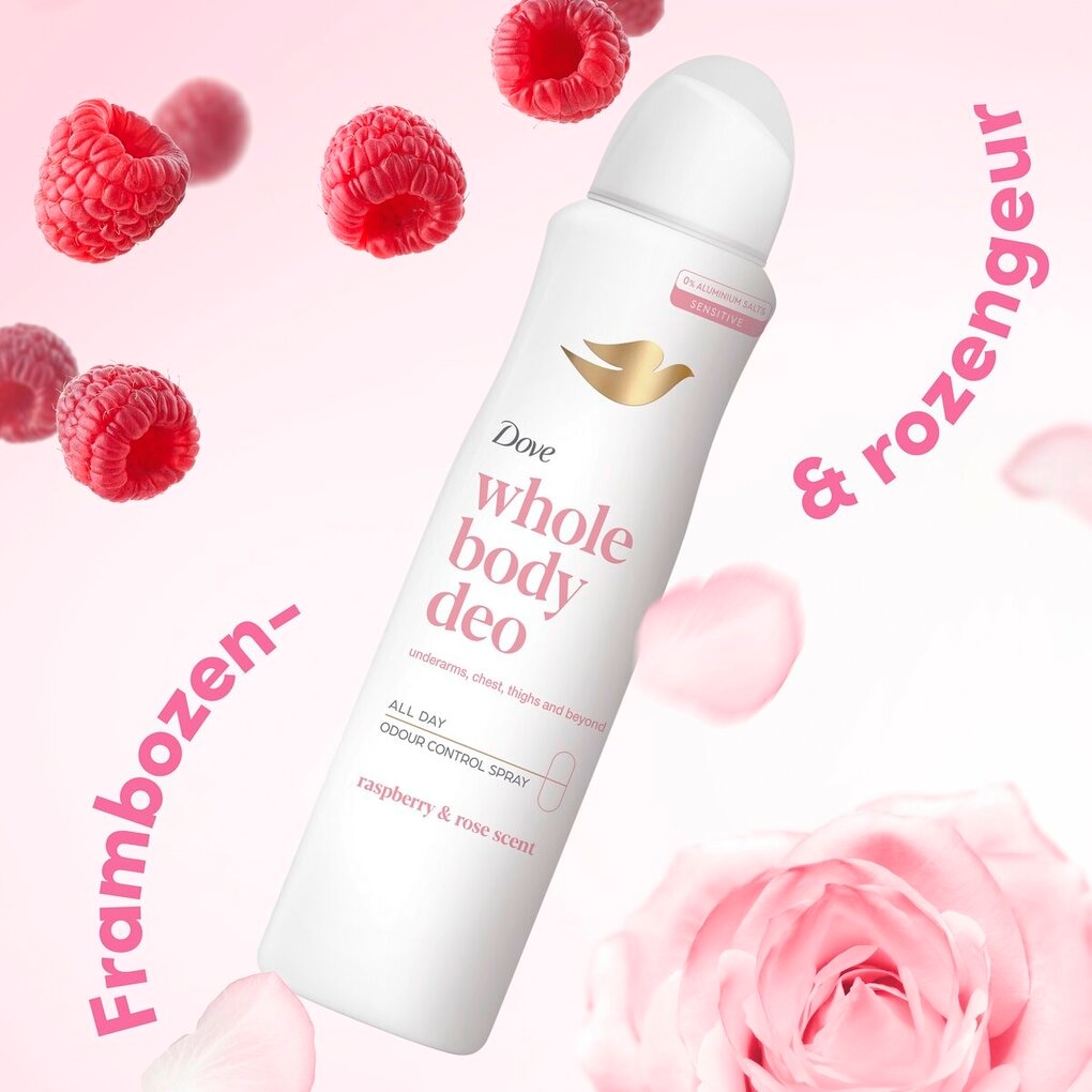 Dove Whole Body Raspberry & Rose Deodorant Spray