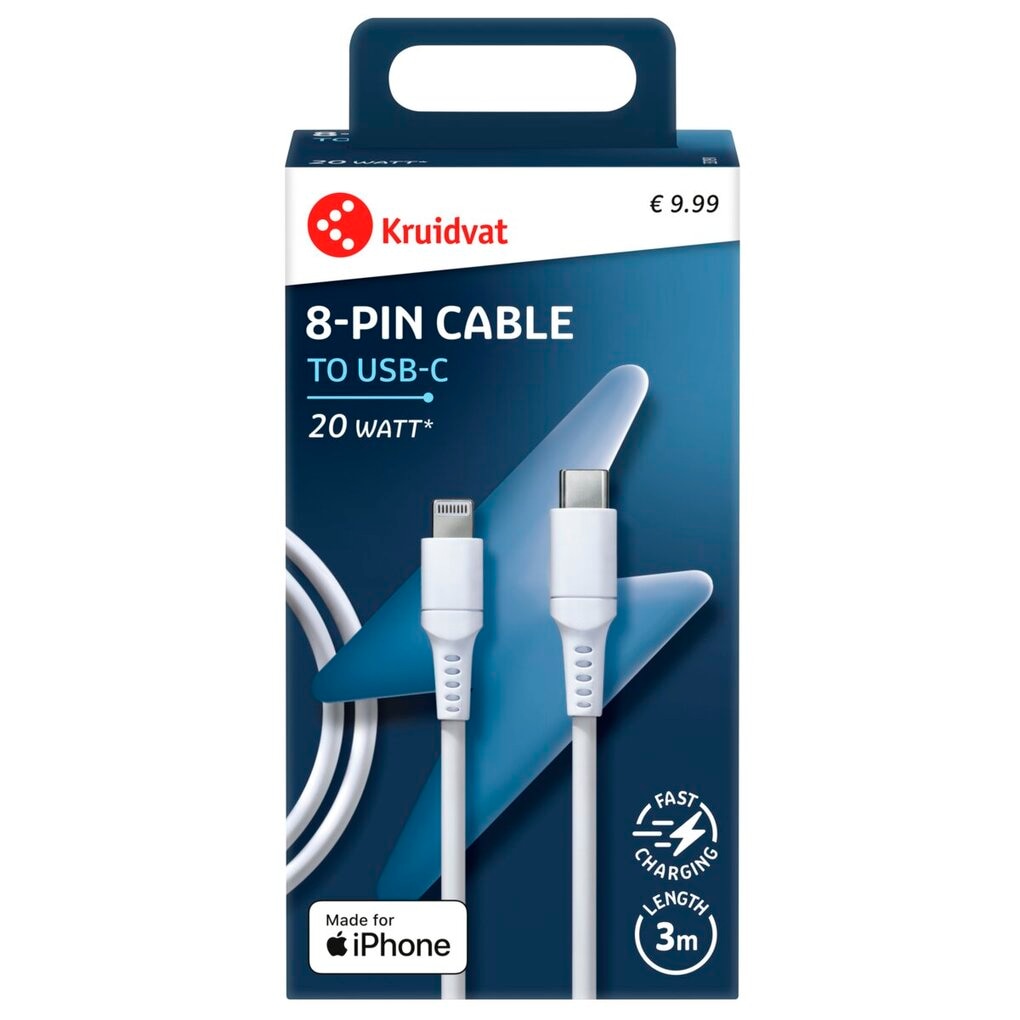 Kruidvat 20W Dual USB-C-naar-8-pin Kabel