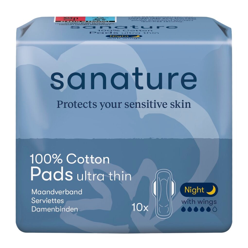 Sanature 100% Katoenen Ultra Thin Night Maandverband