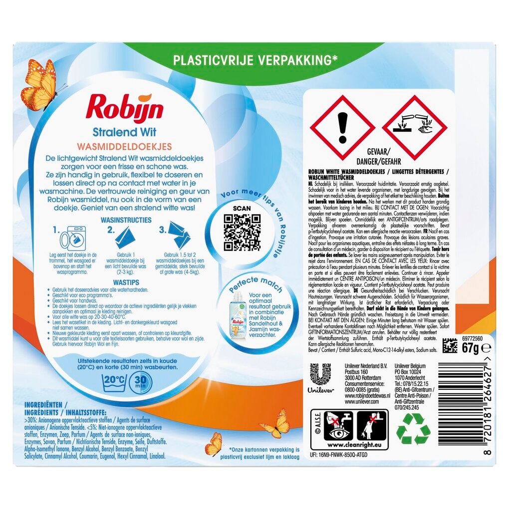 Robijn White Wasmiddeldoekjes