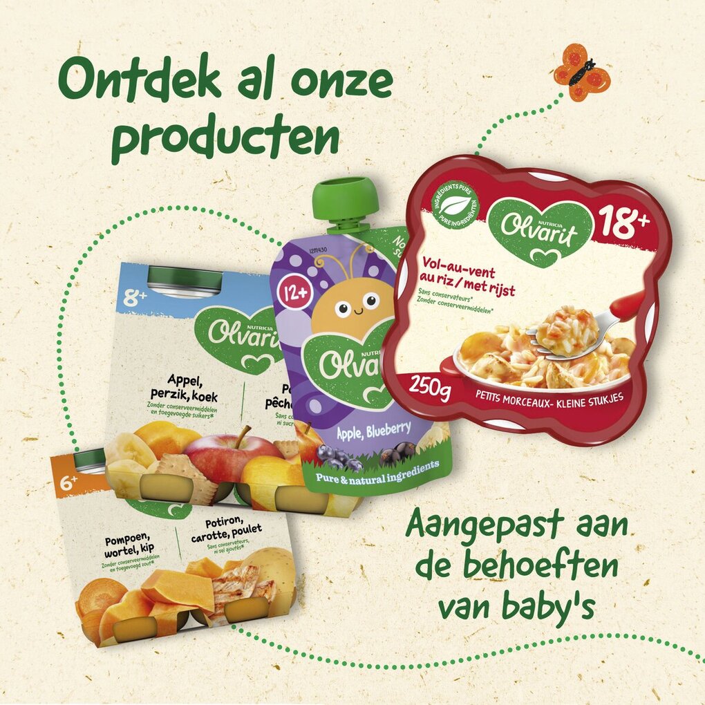 Olvarit 8+M Perzik Appel Koek Fruitpap