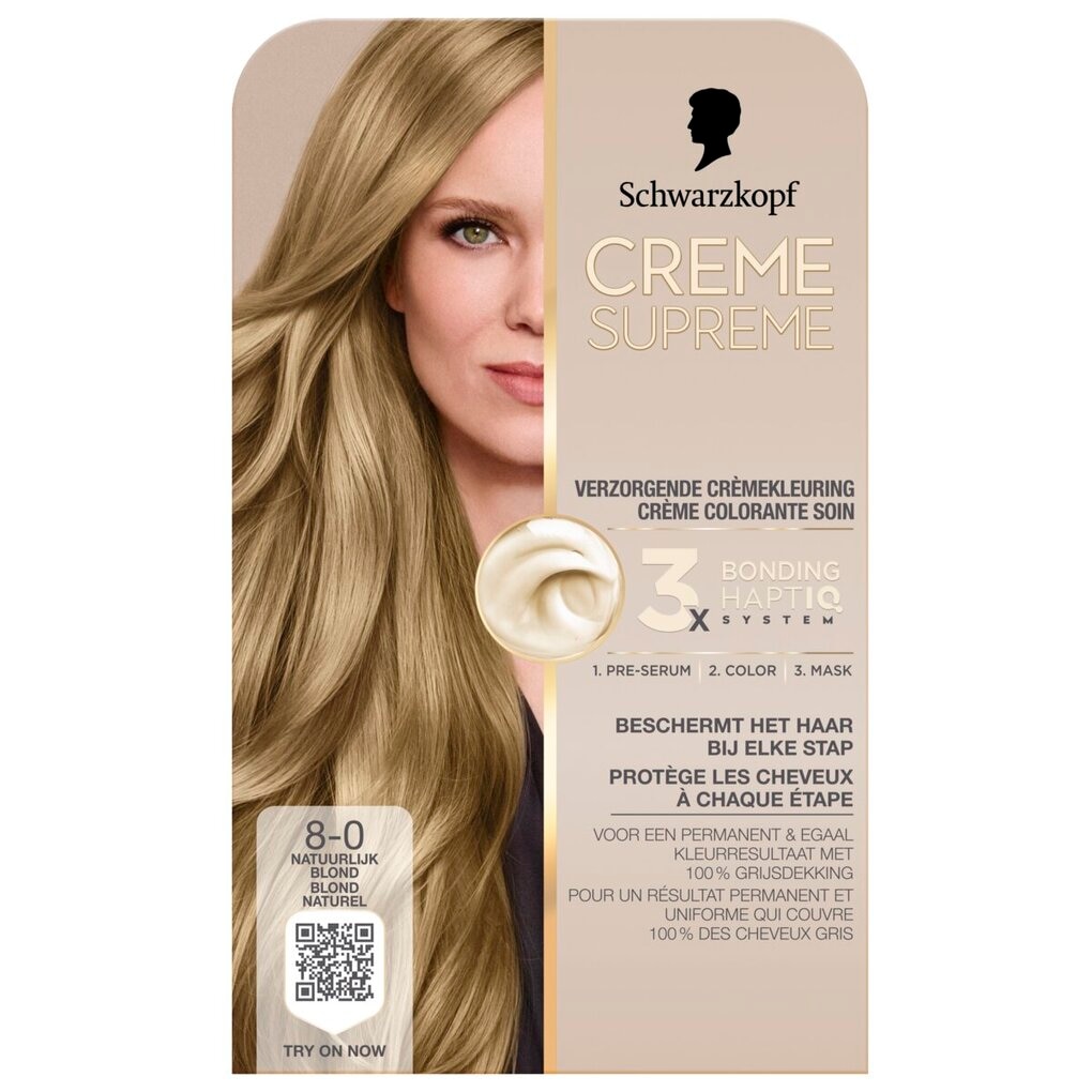 Schwarzkopf Creme Supreme Crème Colorante Soin 8-0 Blond Naturel