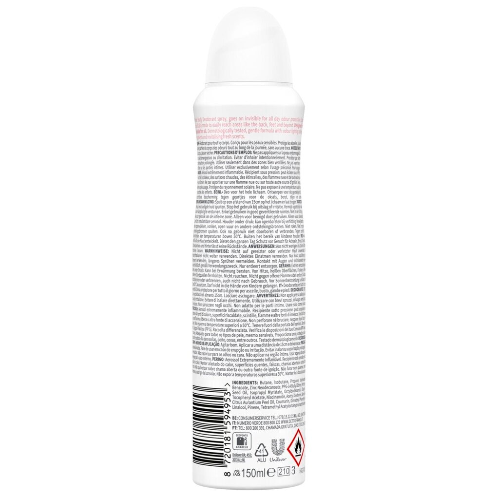 Dove Whole Body Raspberry & Rose Deodorant Spray