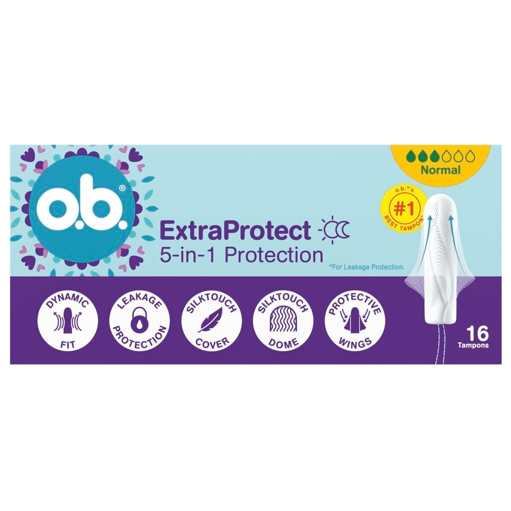 o.b. ExtraProtect 5-in-1 Protection Normal Tampons