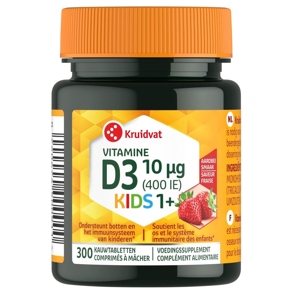 Kruidvat Comprimés à Mâcher Vitamine D3 10µg Kids 1+