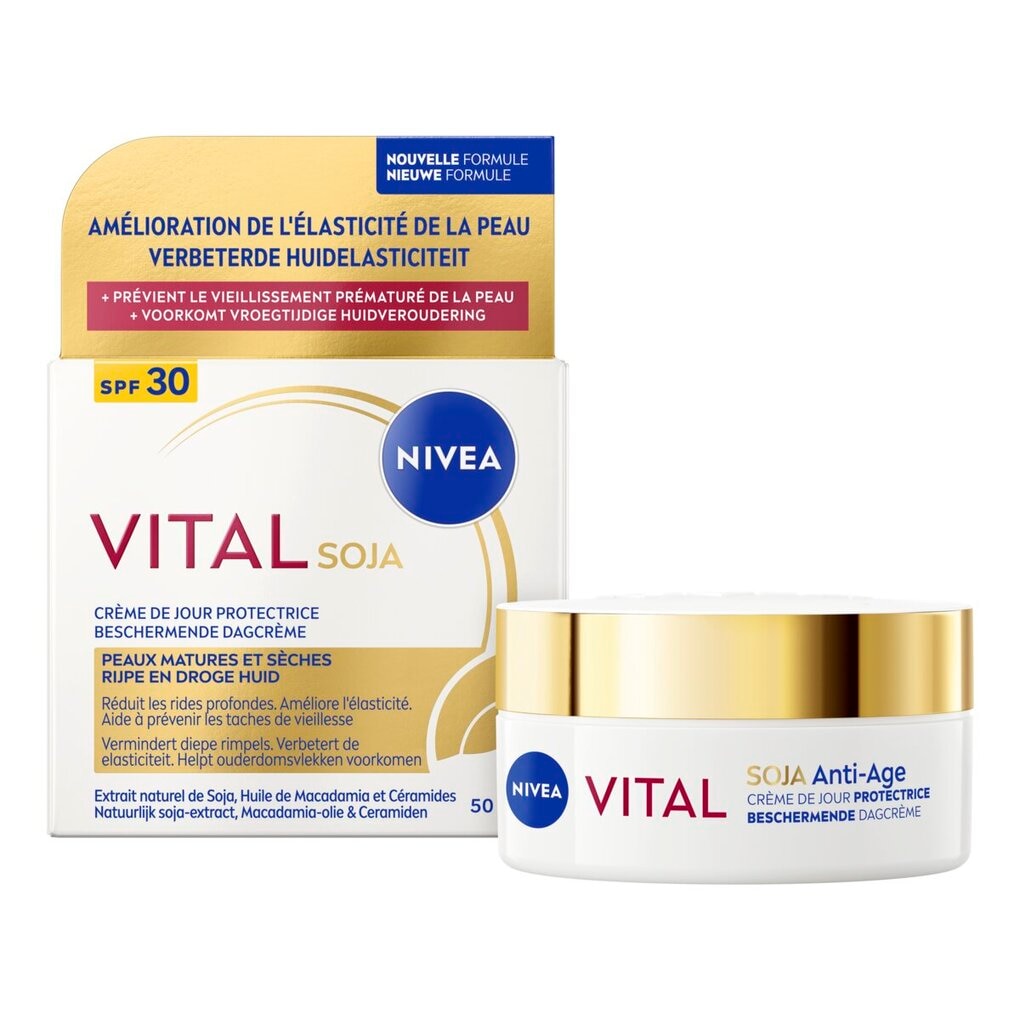 NIVEA Crème de Jour Protectrice Anti-Âge Vital Soja FPS30 NIVEA Crème de Jour Protectrice Anti-Âge Vital Soja FPS30
