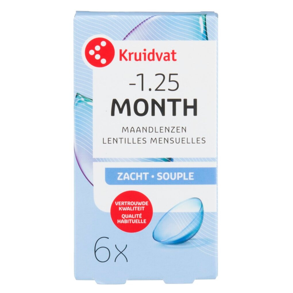 Kruidvat Opticare -1,25 Lentilles Mensuelles Souples Kruidvat Opticare -1,25 Lentilles Mensuelles Souples
