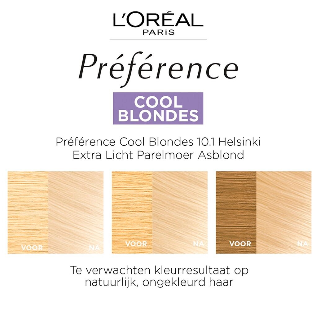 L'Oréal Paris Crème Colorante Préférence 10.1 Helsinki Blond Très Très Clair Cendré