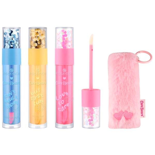 Essence Care Bears 01 Fur-ever Together Lip Oil Trio & Fluffy Holder