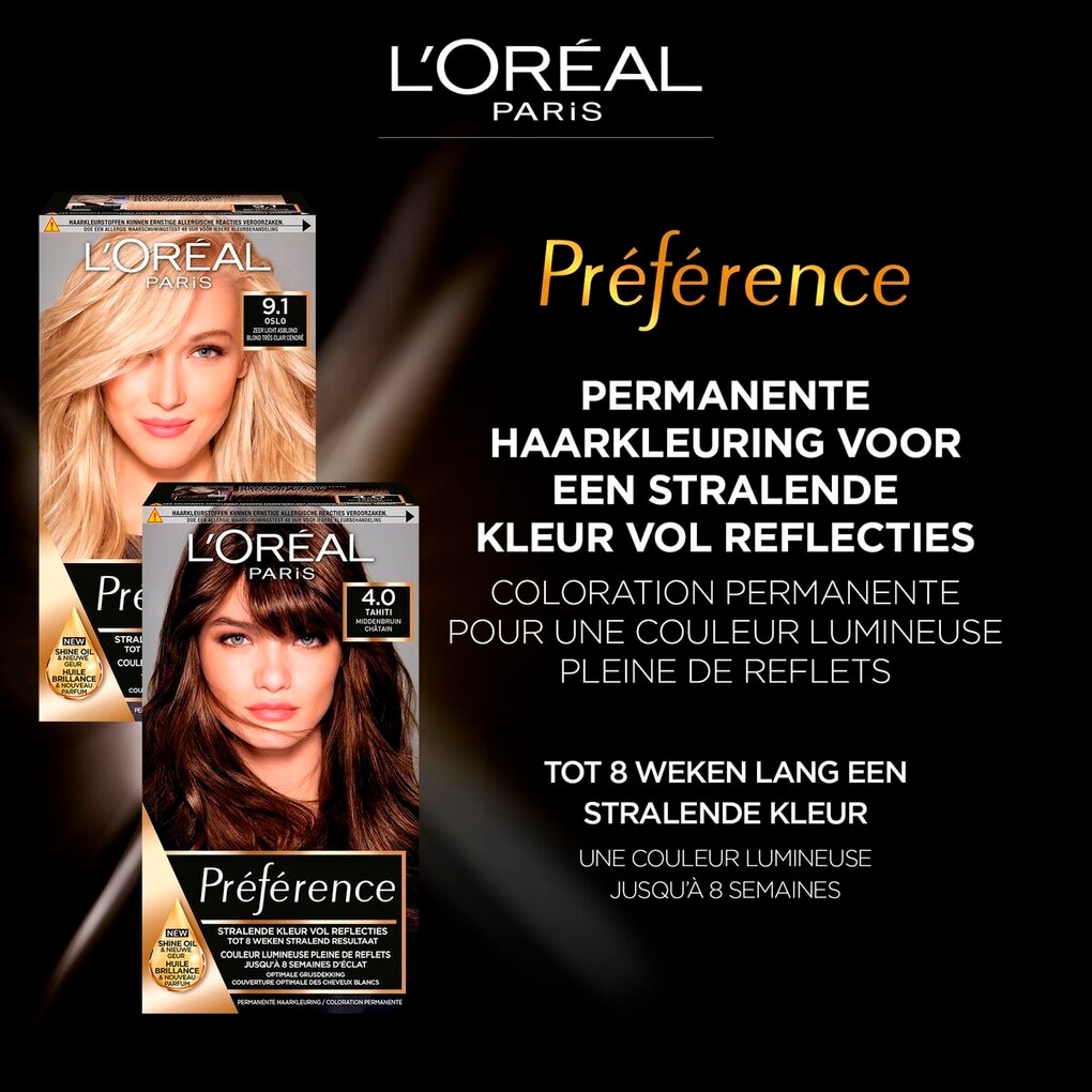 L'Oréal Paris Préférence Coloration Permanente 5.21 Châtain Clair Froid