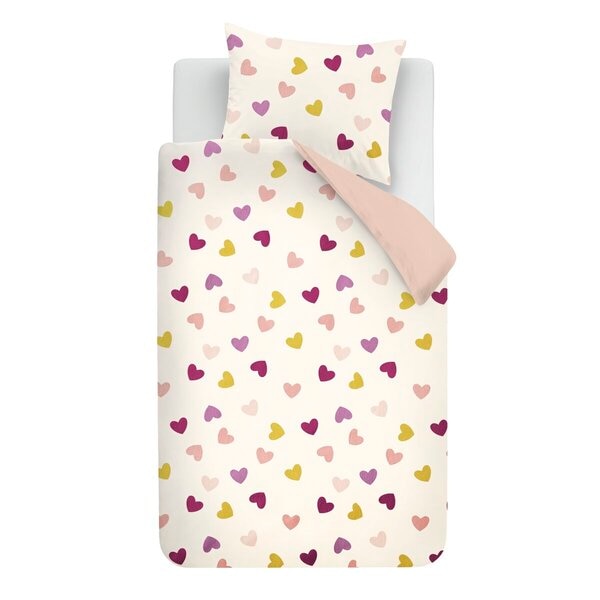 Villa Volance Housse de Couette Enfant avec Imprimé Cœurs