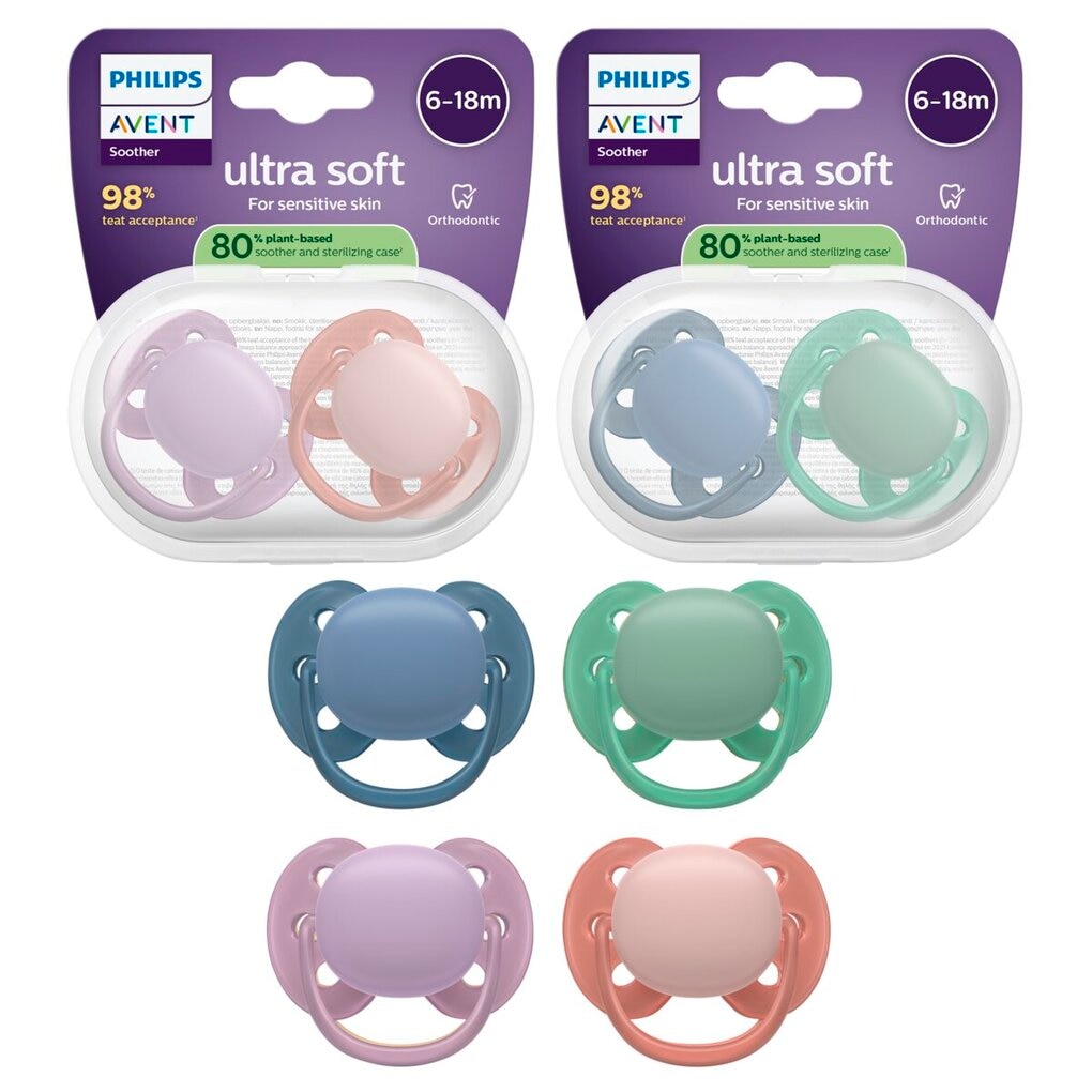 Philips Ultra Soft Roze/Oranje & Blauw/Groen 6-18M