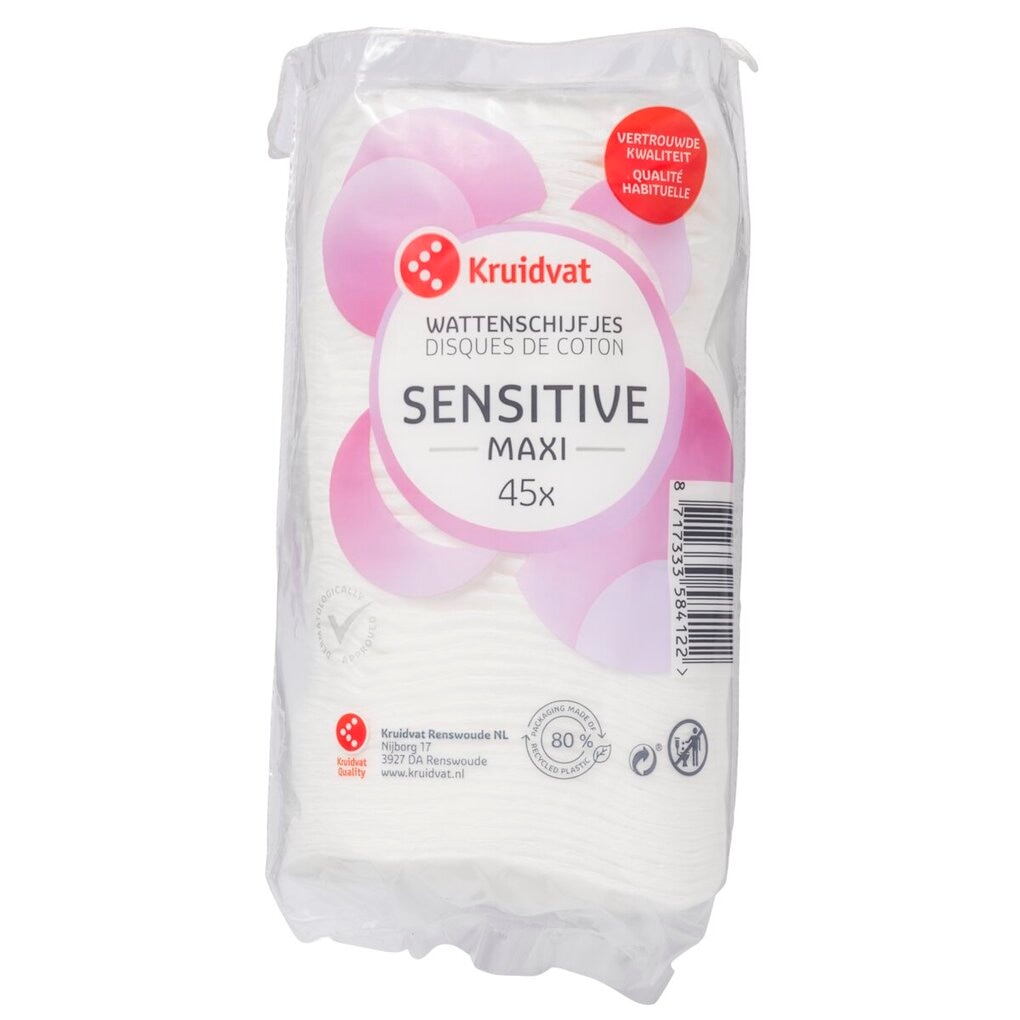 Kruidvat 100% Cotton Sensitive Maxi Wattenschijfjes