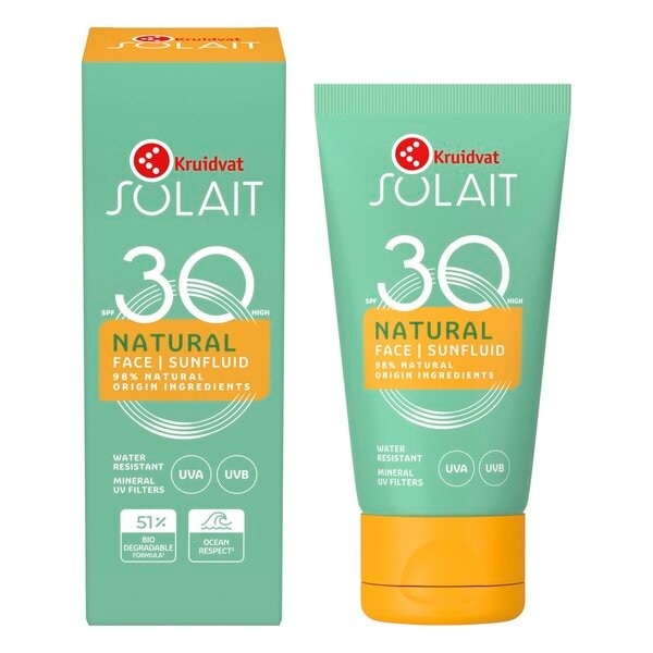Kruidvat Solait Natural Face Sun Fluid FPS30