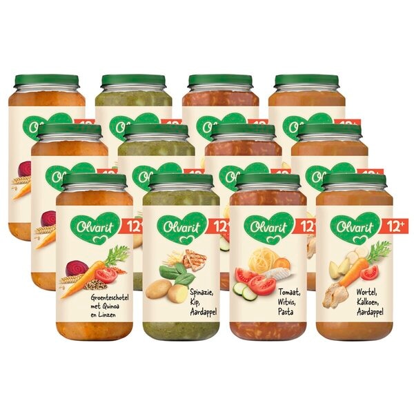 Olvarit 12+M Maaltijd Variatiemenu 12 x 250g
