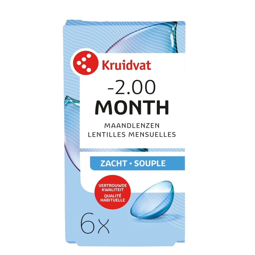 Kruidvat Opticare -2.00 Lentilles Mensuelles Souples Kruidvat Opticare -2.00 Lentilles Mensuelles Souples