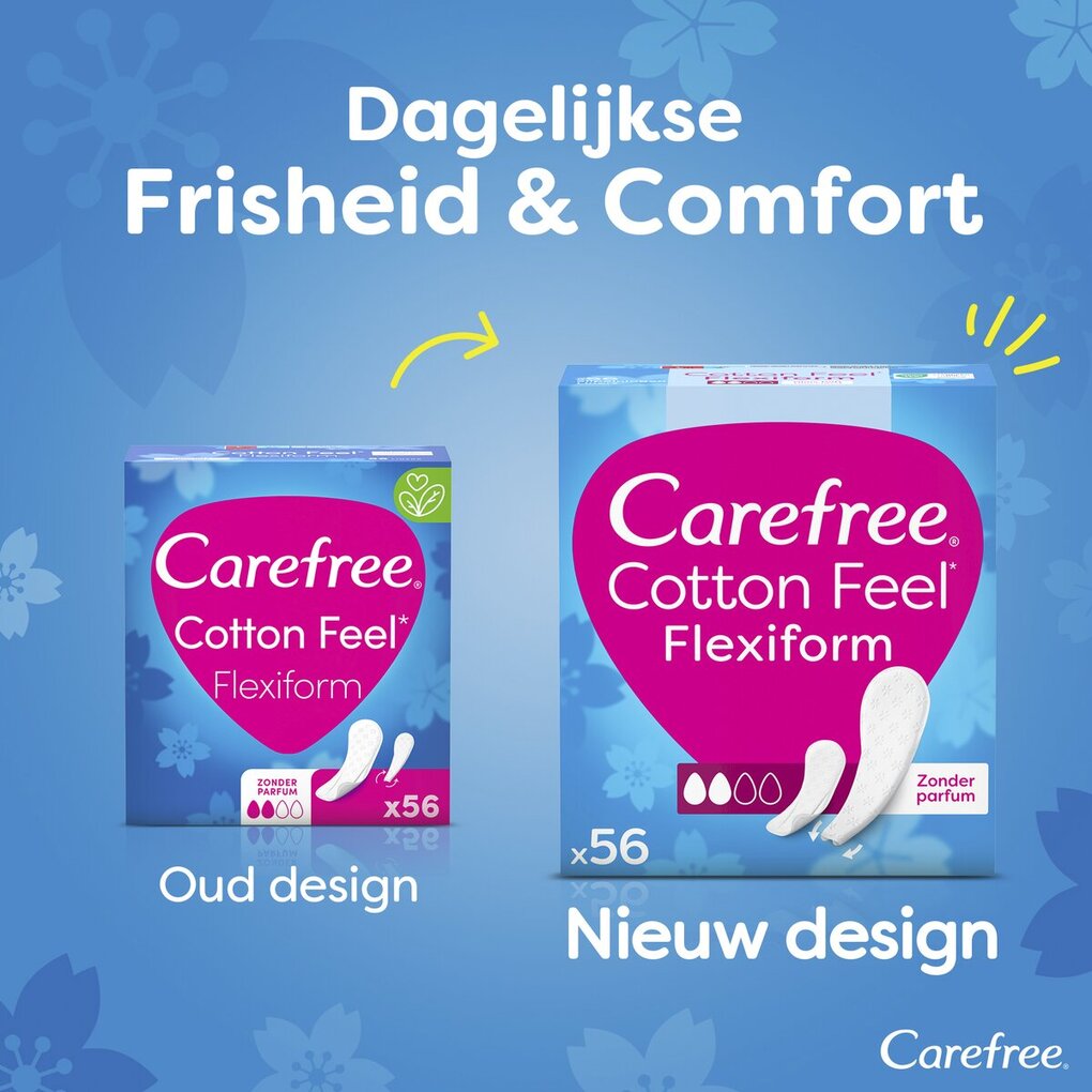Carefree Protège-Slips Cotton Feel Flexiform