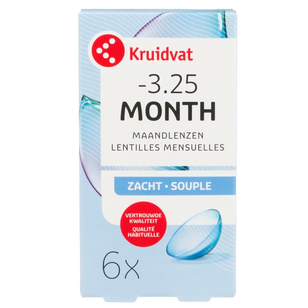 Kruidvat Opticare -3.25 Lentilles Mensuelles Souples Kruidvat Opticare -3.25 Lentilles Mensuelles Souples