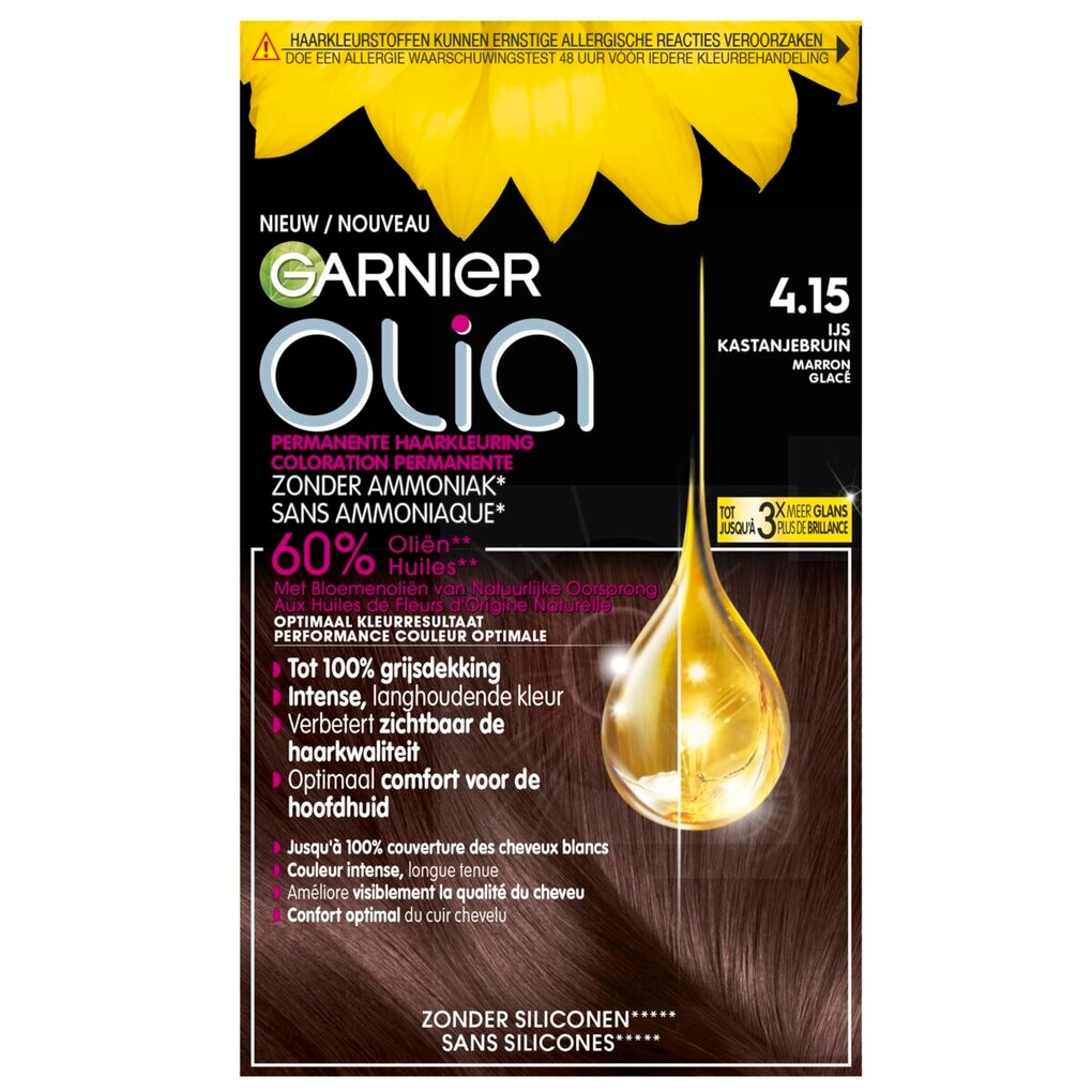 Garnier Olia 4.15 IJs Kastanje Middenbruin Permanente Haarkleuring