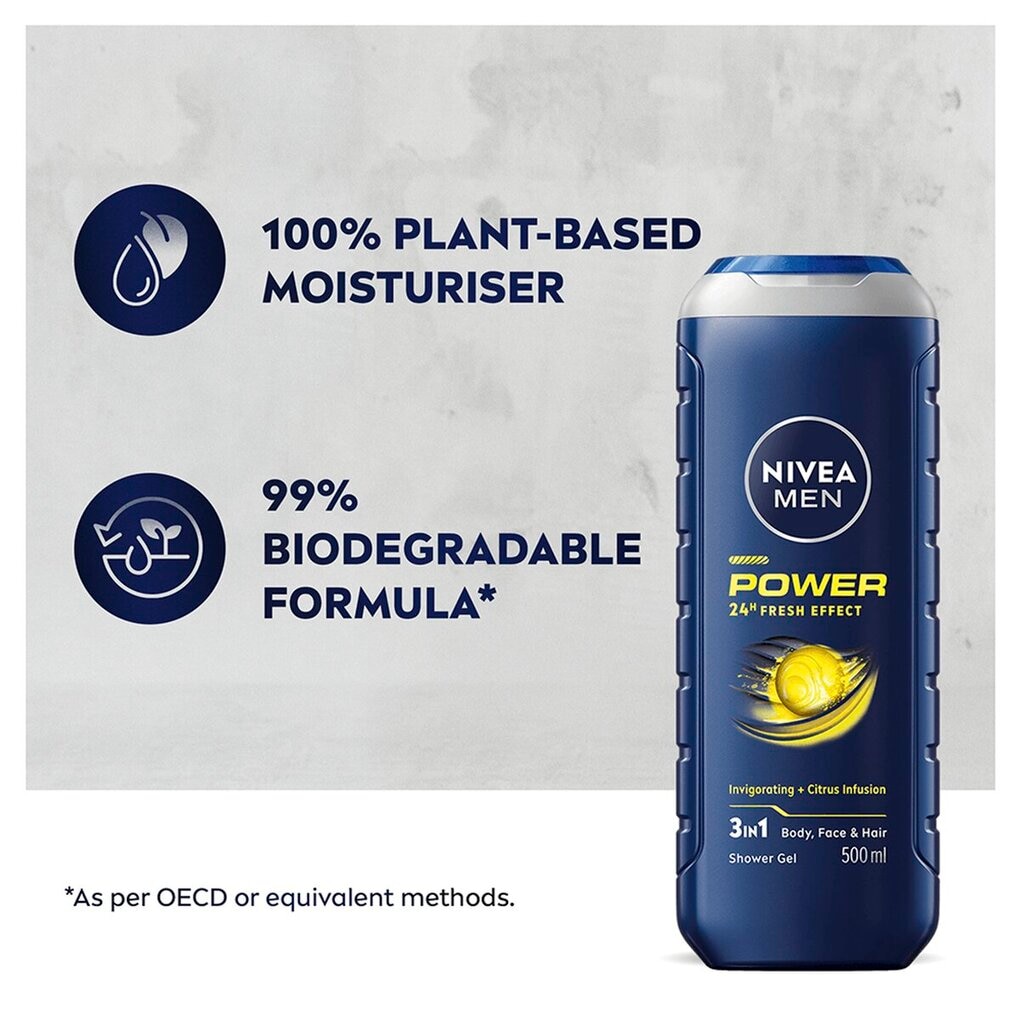 NIVEA Men Power 24H Fresh Effect 3-in-1 Douchegel