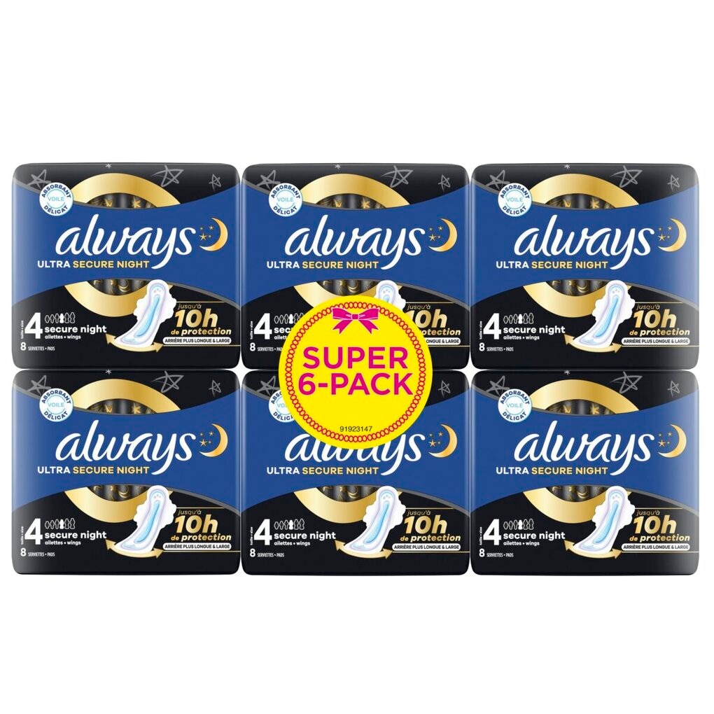 Always Serviettes Hygiéniques Ultra Secure Night Taille 4